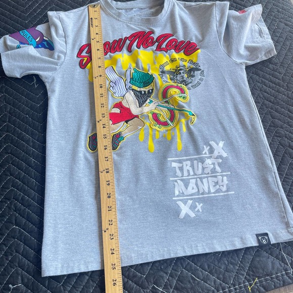 Civilized Shirt Mens Small Gray Embroidered Show No Love Short Sleeve - Picture 13 of 14